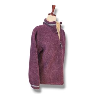 Cabela's Purple and Cream Fleece Pullover